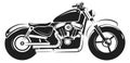 Motorcycle side view. Black sport bike icon Royalty Free Stock Photo