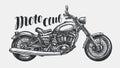 Motorcycle sketch. Hand-drawn vintage motorbike, vector illustration Royalty Free Stock Photo