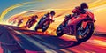 Motorcycle Speed Race. created by generative artificial intelligence Royalty Free Stock Photo