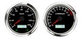 Motorcycle speedometer in kilometer per hour unit, realistic vector illustration