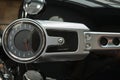 Motorcycle speedometer and part of the gas tank Royalty Free Stock Photo
