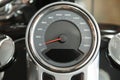 Motorcycle speedometer and part of the gas tank Royalty Free Stock Photo