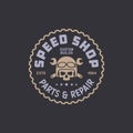 Motorcycle speedshop t-shirt design. Vector vintage illustration.