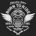 Motorcycle t-shirt graphics Royalty Free Stock Photo