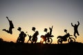 Motorcycle team, travel and happiness