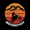 Motorcycle themed retro illustration design