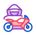 Motorcycle Transport Driver Icon Vector Outline Illustration