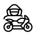 Motorcycle Transport Driver Icon Vector Outline Illustration