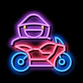 Motorcycle Transport Driver neon glow icon illustration