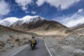 Motorcycle travelers ride in indian Himalaya roads,leh ladakh Royalty Free Stock Photo