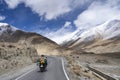Motorcycle travelers ride in indian Himalaya roads,leh ladakh Royalty Free Stock Photo