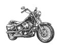 Motorcycle. Vector engraved illustration Royalty Free Stock Photo