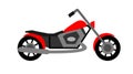 Motorcycle vector flat style red color Royalty Free Stock Photo