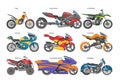 Motorcycle vector motorbike motoring cycle ride transport chopper illustration motorcycling set of scooter motor bike Royalty Free Stock Photo