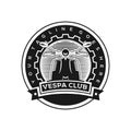 motorcycle, vespa community logos, vintage style