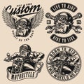 Motorcycle vintage designs set Royalty Free Stock Photo