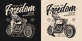 Motorcycle vintage monochrome emblem Royalty Free Stock Photo