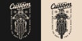 Motorcycle Vintage Monochrome Print