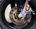 Motorcycle wheel with brake Royalty Free Stock Photo