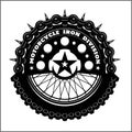 Motorcycle wheel and chain - Motorcycle vector elements for vintage custom logos Royalty Free Stock Photo