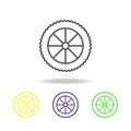 motorcycle wheel colored icons. Element of motorbike for mobile concept and web apps illustration. Thin line icon for website