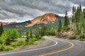 Motorcycle on a winding mountain road