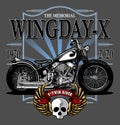 motorcycle and wing day pin