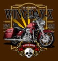 motorcycle and wing day pin