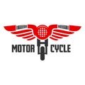 Motorcycle and wing logo