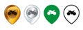Motorcycle zone position mark symbol location pointer pin place map address locator design set collection icons