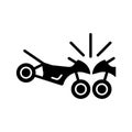 Motorcycles accident black glyph icon