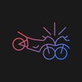 Motorcycles accident gradient vector icon for dark theme