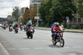 Motorcycles with flags