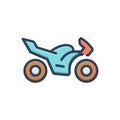 Color illustration icon for Motorcycles, motorbike and vehicle