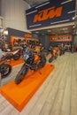 Motorcycles Ktm Booth Royalty Free Stock Photo