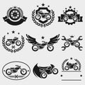 Motorcycles labels and icons set. Vector Royalty Free Stock Photo