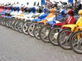 Motorcycles in line