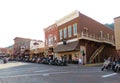 Motorcycles line the streets in historic downtown Deadwood South Dakota Royalty Free Stock Photo