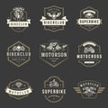 Motorcycles logos templates vector design elements set Royalty Free Stock Photo