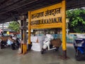 Motorcycles and parcels lined up to dispatch in comin train lugae compartment at Kalyan platform number six seven Maharashtra