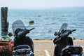 Motorcycles parked near Garda lake