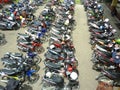 Motorcycles parked