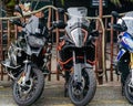 Motorcycles parking along the roadside during Terengganu bike week events.