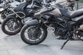 motorcycles on parking closeup Royalty Free Stock Photo