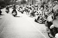 Motorcycles parking Royalty Free Stock Photo
