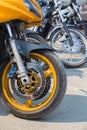 Motorcycles on parking Royalty Free Stock Photo