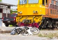 Motorcycles train crash.