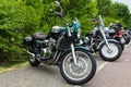 Motorcycles Triumph Thunderbird (in foreground) and Harley-Davidson Fat Boy (in the background). Royalty Free Stock Photo