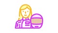 motorcycling female sport color icon animation