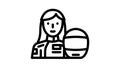 motorcycling female sport line icon animation